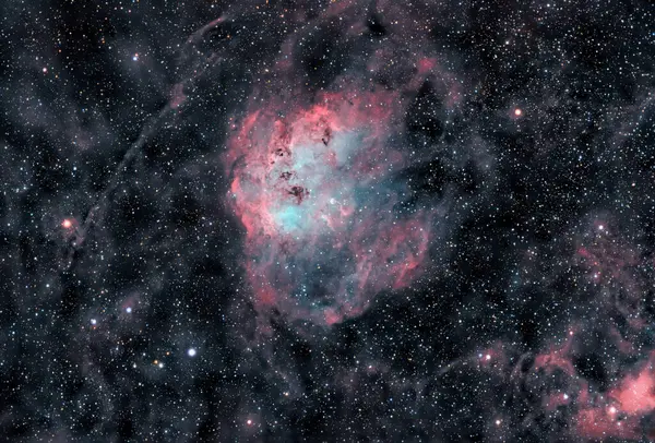 Astronomisches Bild Von Wasserstoffgaswolken Sternbild Auriga Aufgenommen Mit Amateurteleskop Und — Stockfoto