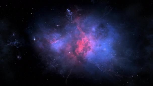 Animación Perfectamente Loopable Neón Color Neón Nebulosa Espacio Giratorio — Vídeo de stock