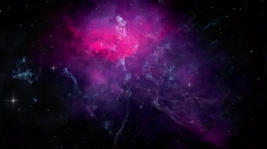 Soyut çiçek şekilli uzay nebulasının kusursuz döngüsel animasyonu