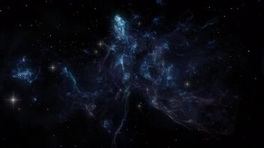 Derin uzayda karanlık ve gizemli nebulada kusursuz bir döngü.