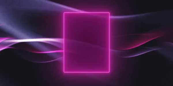 Neon colored frame on colored background