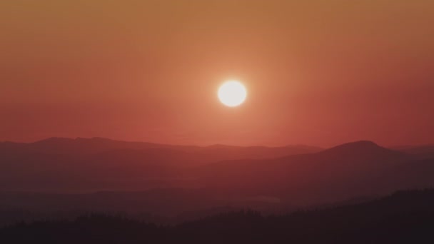Karpat Dağlarında Gün Batımı — Stok video