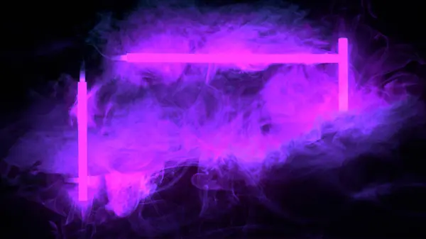Cadru Neon Colorat Fum Fotografie de stoc