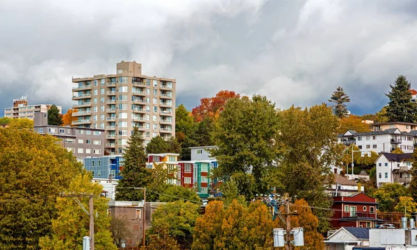 New Westminster British Columbia Bostadsområde Centrum Staden Hösten Tid Bakgrunden — Stockfoto