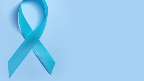 Синяя Лента Слова Всемирный День Диабета Анимация Высококачественные Кадры — стоковое видео