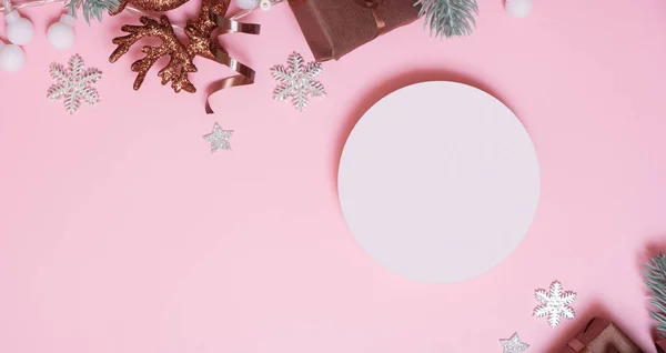제품의 크리스마스 텍스트와 분홍색 — 스톡 사진