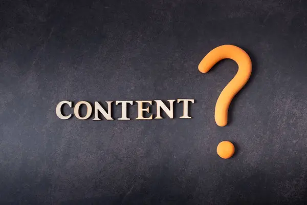 The word Content with a question mark. Social media content created concept. High quality photo