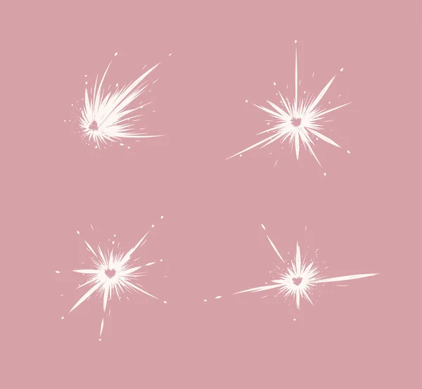 Splash Und Komet Mit Herz Inneren Modernem Grafikstil Auf Rosa — Stockvektor