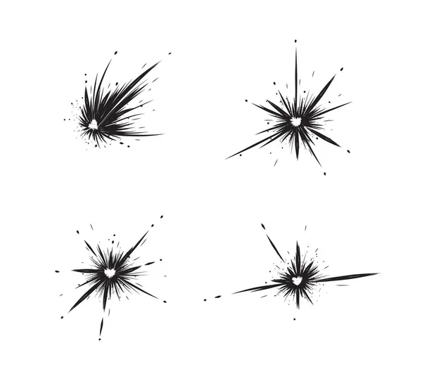 Splash Kometa Srdcem Uvnitř Moderním Grafickém Stylu Bílém Pozadí — Stockový vektor