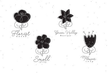 Çiçek etiketli adam minimalizm çizgisel tarzında çizim yapıyor.