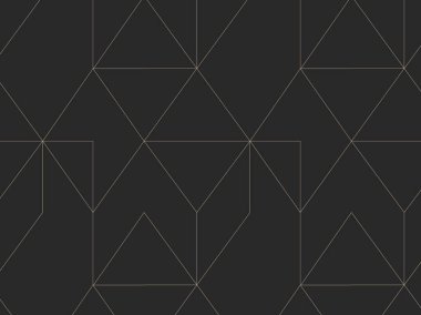 Art deco üçgeni, yeşil arkaplanda dikişsiz vintage desen çizimi.