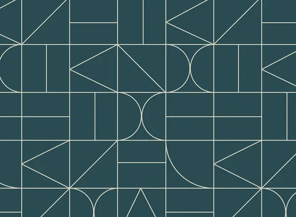 Art Deco Seamless Geometric Vintage Pattern Drawing Green Background Векторная Графика