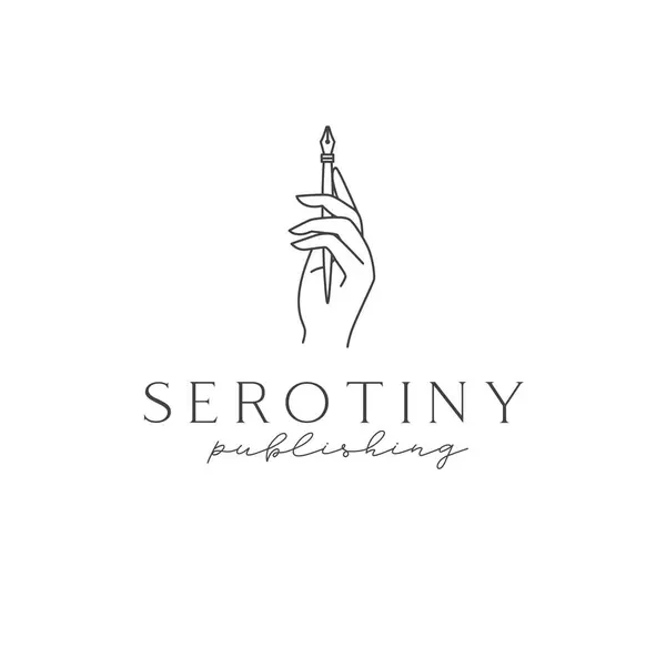 Στυλό Χειρός Γραφίδα Serotiny Publishing Σχέδιο Γραμμικό Στυλ Ανοιχτό Φόντο Εικονογράφηση Αρχείου
