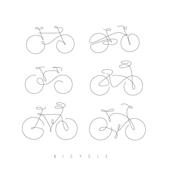 Bicicleta Ícones Desenho Mão Desenhado Linha Arte Estilo Desenho Fundo Ilustrações De Bancos De Imagens Sem Royalties