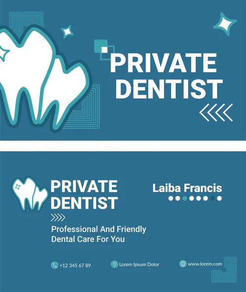 Servicio Atención Dental Profesional Amigable Para Usted Familia Banner Tarjeta — Archivo Imágenes Vectoriales