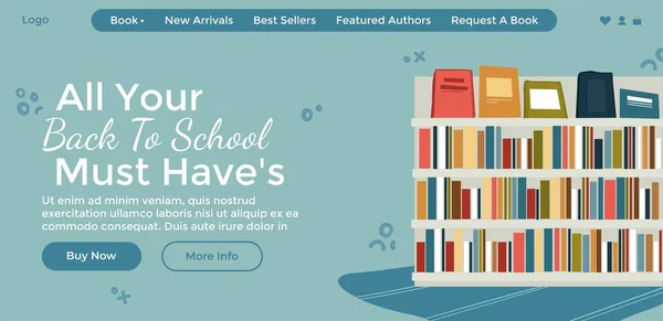 Nakupujte Nebo Skladujte Výrobky Potřebami Pro Školy Studia Učebnice Zápisníky — Stockový vektor