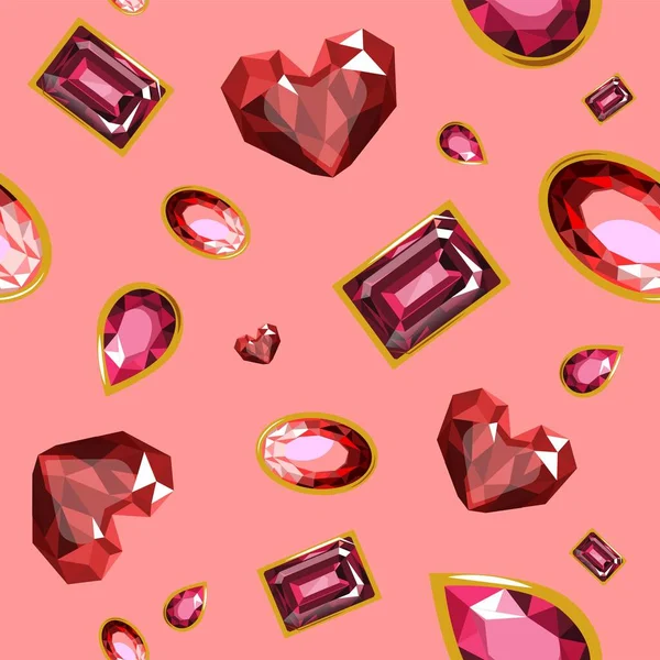 Pedras Preciosas Brilhantes Esmeraldas Diamantes Jóias Caras Riqueza Riqueza Riqueza — Vetor de Stock