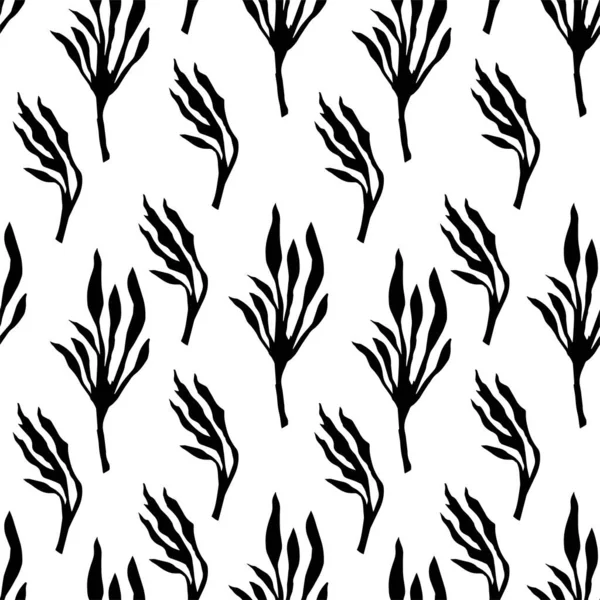 Motif Créatif Moderne Sans Couture Feuilles Florales Abstraites Fond Design — Image vectorielle