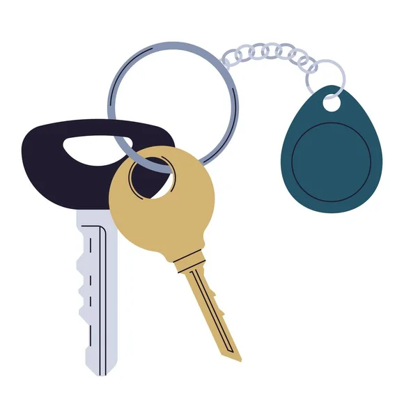 Home Keys Nyckelring Eller Nyckelringar Modern Nyckel Med Pedants Tillbehör — Stock vektor