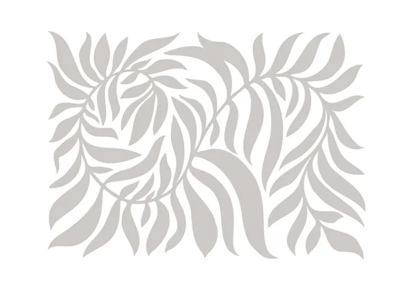叶和枝 植物学装饰和装饰品 花纹或花纹 装饰图案 用于纺织品或瓷砖的花朵和热带树叶或叶饰 矢量呈扁平型 — 图库矢量图片
