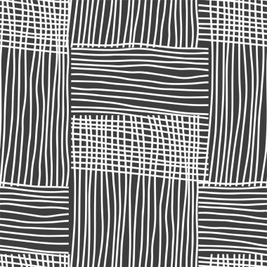 Elle çizilmiş vektör pürüzsüz desen. Siyah soyut doku arka planı. Kabataslak çizgi vektörünün serbest çizimi. Duvar kağıdı, kağıt, kumaş, tekstil tasarımı.