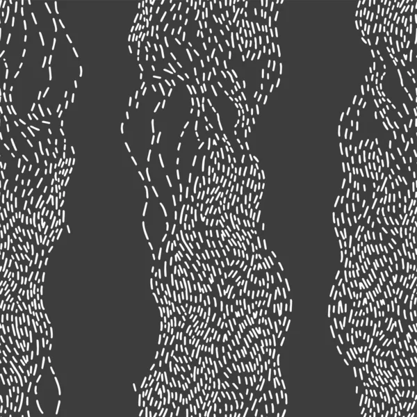 Рука Намальована Векторним Безшовним Візерунком Хвилі Або Вітер Чорний Абстрактний — стоковий вектор