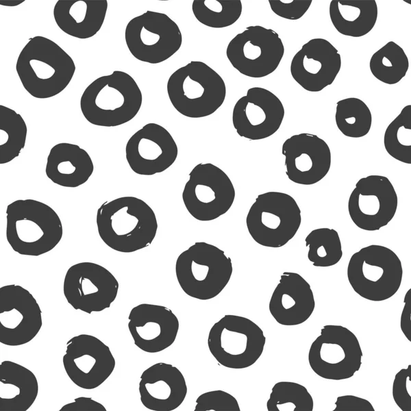 抽象ベクトルシームレスパターン 黒の点のテクスチャの背景 散乱点ベクトルのフリーハンド描画 テキスタイルデザイン — ストックベクタ