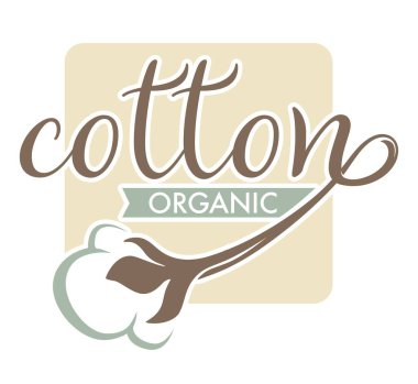 Pamuk ikonu izole etti. Saf ve organik ürün. Vektör tekstil endüstrisi fabrika amblemi veya logo giysileri malzeme üretim etiketi tarım ve ekin kumaşı veya fiber büyütme ve işleme