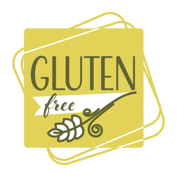 Gluten Free Organic Heallthy Food Products Logo Design Isolated White — Vetor de Stock
