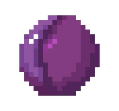 Erik meyvesi işareti, olgun meyve veya böğürtlen pikseli. Organik ve doğal yemek, malzemeleri yemek ve beslenme tüketimini dengelemek. Pikselleştirilmiş izole simge, 8 bit oyun tasarımı, düz biçimli vektör