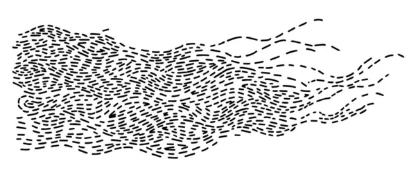 Lignes Pointillées Formant Image Des Vagues Des Cercles Dessin Abstrait — Image vectorielle