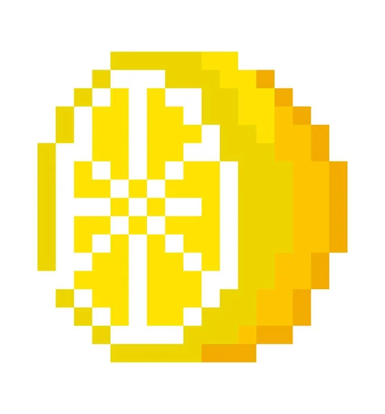 Лимонний Нарізаний Піксель Фруктами Смаком Харчові Інгредієнти Приготування Їжі Екологічних — стоковий вектор
