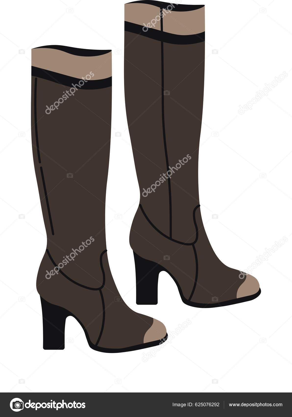 Women's Square Toe Knee Boots Flat Heel PU Leather Cowboy Boots Pull | eBay