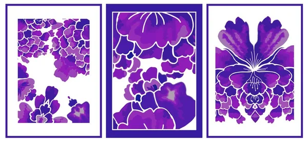 Décoration Arrière Plans Aquarelle Florale Pétales Fleuris Feuillage Avec Espace — Image vectorielle