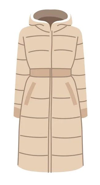 Παλτό Για Γυναίκες Ρούχα Για Τις Κρύες Εποχές Μεμονωμένο Θερμό — Διανυσματικό Αρχείο