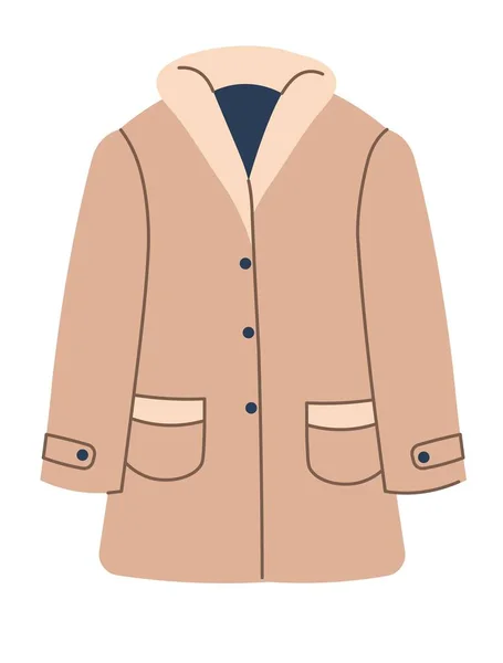 宽松的夹克或皮大衣 冬季的衣服 寒冷和霜冻 男装和女装的时装和外套 男装和女装的异型设计 矢量呈扁平型 — 图库矢量图片