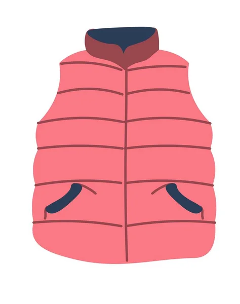 Ärmellose Kugelfisch Jacke Für Draußen Und Herbst Oder Winter Vereinzelt — Stockvektor