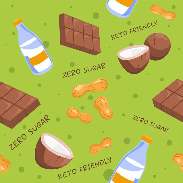 Μηδέν Ζάχαρη Και Κετο Φιλικό Γλυκά Και Επιδόρπια Για Δίαιτα — Διανυσματικό Αρχείο