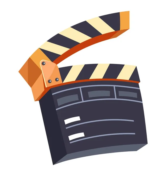 Film Endüstrisi Aksiyon Başlatmak Için Izole Edilmiş Film Alkışları Sinematografi — Stok Vektör