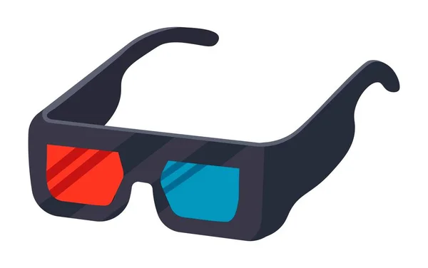 Gafas Con Lentes Rojas Azules Para Películas Icono Aislado Espectáculos — Vector de stock