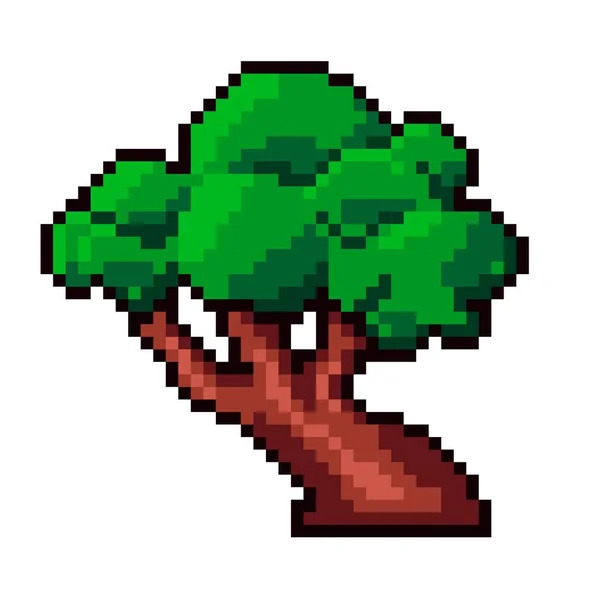 Spielort Baum Mit Grünen Blättern Und Ästen Zweigen Und Laub — Stockvektor