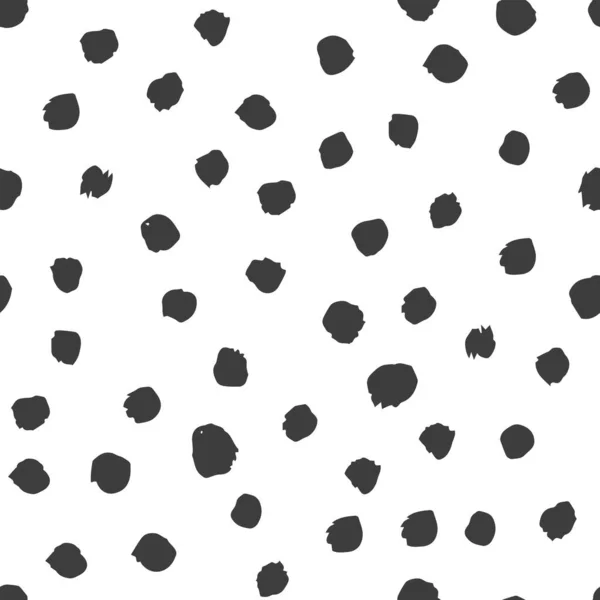 Abstract Vector Seamless Pattern Black Dots Texture Background Freehand Drawing — Stock Vector