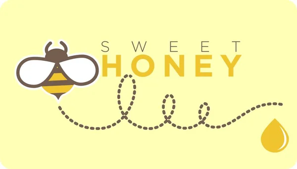 有機および天然の製品甘味料およびバランスの取れた食事および栄養成分の製造および販売 生態学的に優しい食事 甘い蜂の蜂蜜 バナーやロゴタイプ 平型ベクトル — ストックベクタ