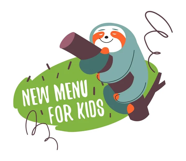 Kinderessen Restaurant Oder Café Neue Speisekarte Für Kinder Isolierte Koala — Stockvektor