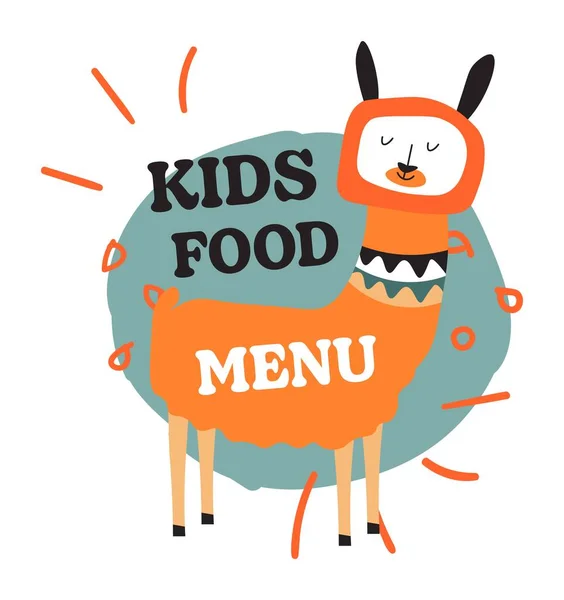 Comida Infantil Restaurante Cafetería Cafetería Bistró Menú Alimentos Para Niños — Vector de stock