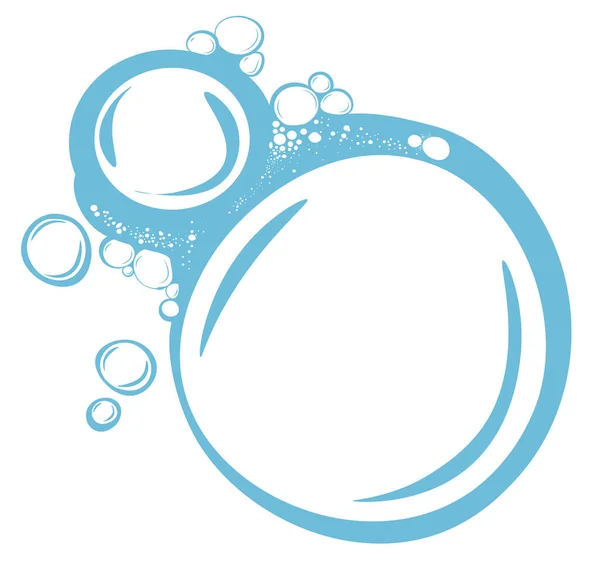 Blase Von Seifenwasser Isoliert Kreis Mit Kopierraum Sauberkeit Und Waschen — Stockvektor