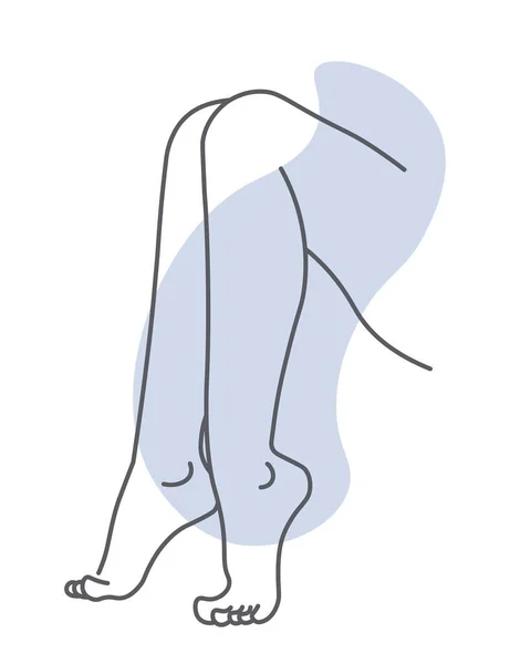 Γυναικεία Πόδια Πόδια Γόνατα Και Αστραγάλους Κομψό Και Λεπτό Σχήμα — Διανυσματικό Αρχείο