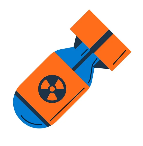 Atomic Fission Bomb Nuclear Weaponry Reactions Destructive Force Isolated Icon — Archivo Imágenes Vectoriales