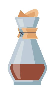 Aromatik içecek hazırlama ve öğütülmüş kahve depolama. Kapaklı izole cam kavanoz, içecek yapmak için toz satmak için konteynır. Kafe ya da restoran, ev malzemeleri. Düz biçimli vektör