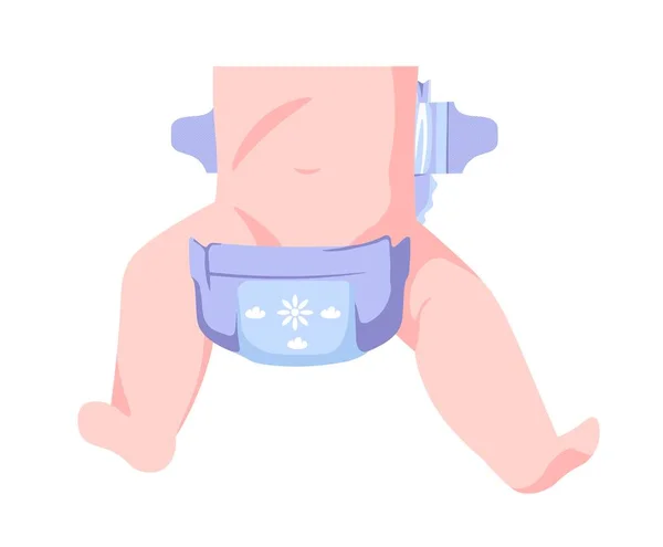 Hygiene Care Newborn Child Isolated Instruction Advice How Change Diapers — Stockvektor